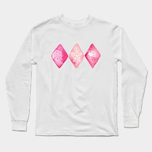 Pink Watercolour Diamonds Long Sleeve T-Shirt